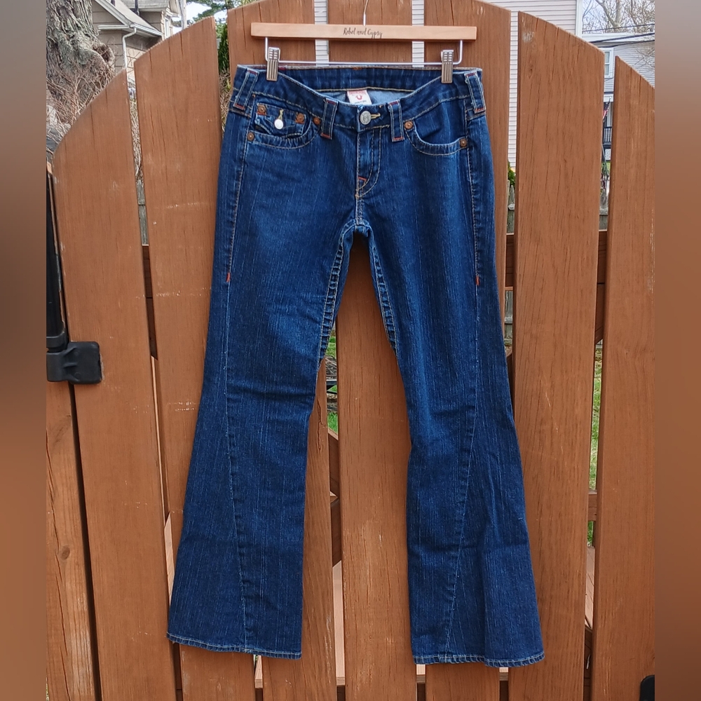 True Religion Joey Twisted Jeans Size 29 Super T Flap Pocket Women's Low Rise